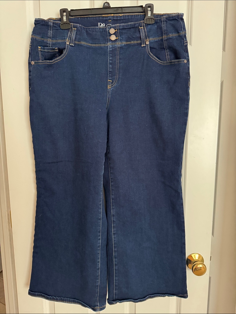 DG2 by Diane Gilman Dark Blue Flare pull on Jeans